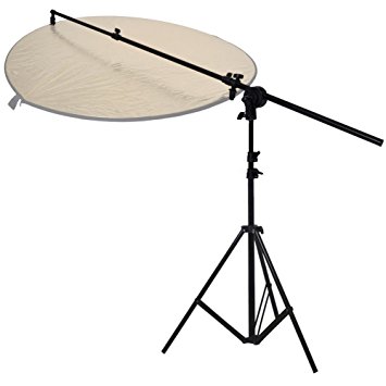 Phot-R Light Stand and Telescopic Collapsible Reflector Holder (2.4m Air Cushioned Light Stand & Reflector Holder)