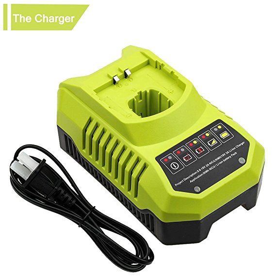 Eagglew Replacement for Ryobi Charger P117 Dual Chemistry IntelliPort One Plugs Ni-Cad Ni-Mh & Li-ion 12V 14.4v Max and 18V Max Battery Charger