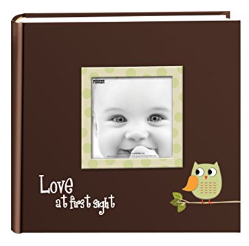 Pioneer Photo Albums EV-246FB/O 200-Pocket Baby Owl Printed Designer Frame Cover Photo Album, Green