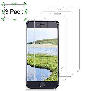 3-Pack Screen Protector for Apple iPhone 8 Plus, iPhone 7 Plus, iPhone 6s Plus and iPhone 6 Plus, Tempered Glass Film, 5.5-Inch
