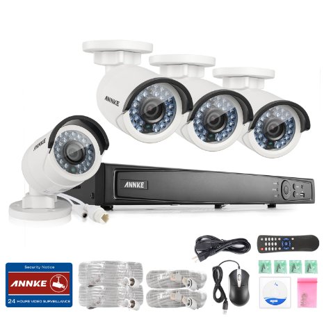 ANNKE 8CH 1080P POE Security Camera System 4x HD 1080P Security Camera