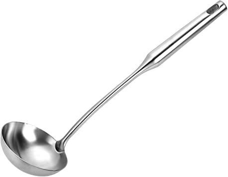 TBWHL Metal Soup Ladle 304 Stainless Steel Gravy Sauce Ladle with Long Handle for Kitchen 13.4"