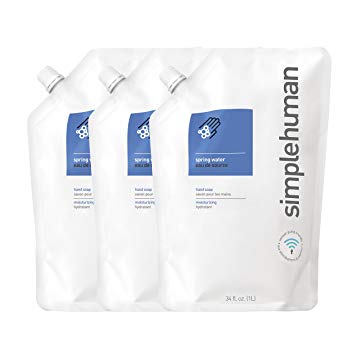 simplehuman Spring Water Moisturizing Liquid Hand Soap 34 Fl. Oz. Refill Pouch (Pack of 3)