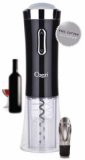 Ozeri Nouveaux II Electric Wine Opener in Black with Foil Cutter Wine Pourer and Stopper
