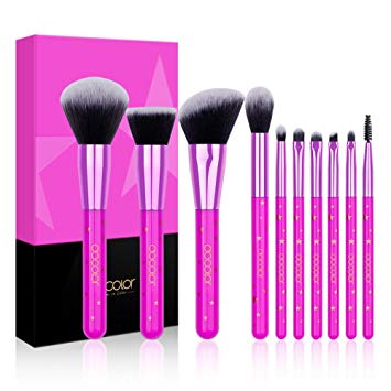 Docolor Makeup Brushes,10 Pieces Lavender Star Makeup Brush Set Professional Face Powder Foundation Blending Contour Eye Shadow Eyebrow Make Up Brushes Kit