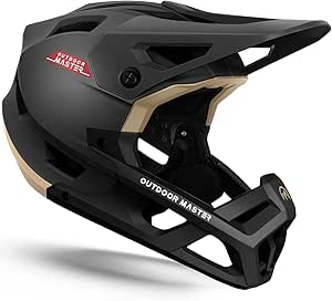 OutdoorMaster Full Face Mountain Bike Helmet for Men & Women-Two Removable Chin Pad Mountain Bike Helmet Grizzly, Ventilation Lightweight Racing Downhill DH BMX MTB Helmet