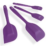 ChefStir Silicone Spatula Set of 4 - Heat Resistant Kitchen Spatulas - Best for Nonstick Cookware Purple