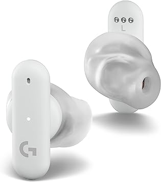 Logitech G FITS True Wireless Gaming Earbuds, Custom Moulded Fit, LIGHTSPEED   Bluetooth, Four Beamforming Microphones, PC, Mac, PS5, PS4, Mobile, Nintendo Switch - White