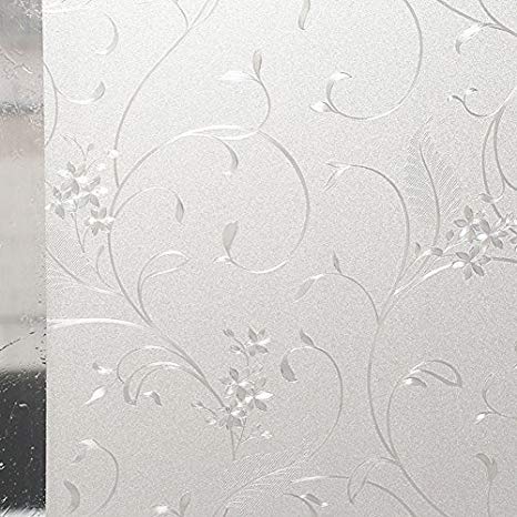HXSS Frost Secret Protection Non-Adhesive Static Cling Window Film for Kitchen & Bathroom 90cm by 2m