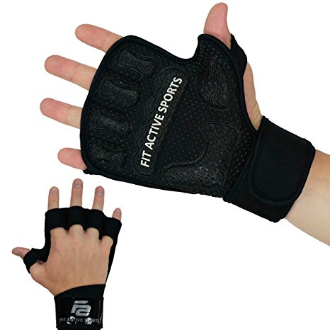 Weight Lifting Gloves with Wrist Wraps - Extra Grip & Padding for Lifting, Gym Workout, Cross Training, Weightlifting, WODs, & Fitness. Suits Men & Women. No Calluses Fit Active Sports