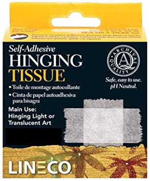 Lineco Self-Adhesive Mounting/Hinging Tissue 1 inch by 35 feet Dispenser Box