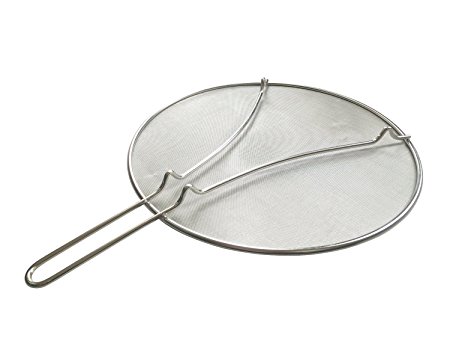 Premium Cooking Safety Splatter Screen By Alpha & Sigma - 13" Fine Mesh Splatter Screen - Food Grade Stainless Steel - BPA-Free & Corrosion Resistant - Suitable For Cooking, Frying, Straining & More