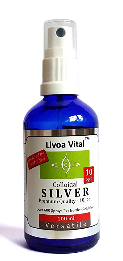 Colloidal Silver Spray 10ppm/100ml - Highest Quality Attained Through Special Process - Premium Purity Level 99.99%