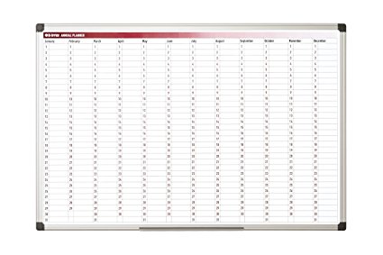 Bi-Office 365-Day Annual Planner, Magnetic, 90 x 60 cm
