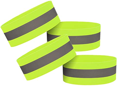 EKIND Adjustable Elastic Lightweight High Visibility Reflective Wristbands, Arm Wrist Ankle Leg Bands, Bike Pants Cuff Straps, for Running, Walking, Jogging,Cycling,Motorcycle