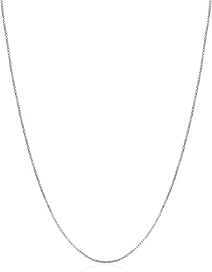 River Island Sterling Silver 1 mm Box Chain Size 14-36" | Available in Silver, Rose and Yellow Gold