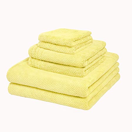 LUCKISS Super Soft Premium Family Microfiber Bath Towel Set Quick Dry Ultra Absorbent 2 Large Bath Towels for Bathroom and Beach, 2 Hand Towels, 2 Face Towels（6 Pack）