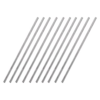 uxcell 3mm x 150mm 304 Stainless Steel Solid Round Rod for DIY Craft - 10pcs