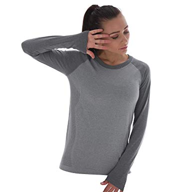 LWJ 1982 Long Sleeve Workout Running Shirts for Women Yoga Athletic Tops Hiking Clothes Activewear Dry Fit