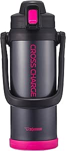 Zojirushi SD-BD20-BP20-BP2060ml Water Bottle, Direct Drinking, Sports Type, Stainless Steel Jug Bottle, 0.6 gal (2.06 L), Pink Black