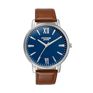 Sonata Poze Quartz Analog Blue Dial Leather Strap Watch for Men-SP70039SL02W