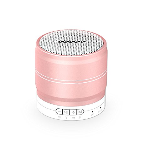 Yoobao Portable Wireless Bluetooth 3.0 Mini Speaker Outdoor Handsfree Travel Speaker Built in Microphone, TF Card Slot, AUX-in for iPhone, iPad, Samsung, Echo, Nexus, HTC, Laptops and More - Rose Gold