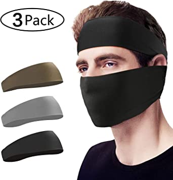 Bafly Headbands for Men 4 Pack Sweat Band & Mens Headbands Sport for Running, Cycling, Yoga, Basketball and Workout Lightweight Breathable Sweatbands
