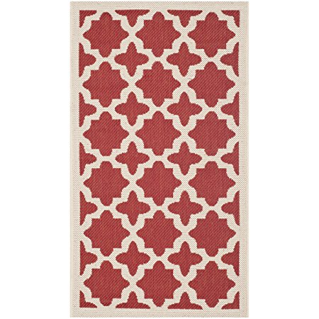 Safavieh Courtyard Collection CY6913-248 Red and Bone Indoor/ Outdoor Area Rug (2' x 3'7")