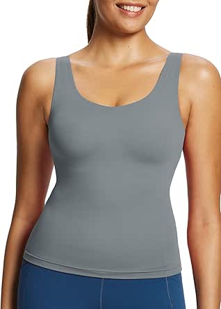 BALEAF Freeleaf Women's Longline Sports Bra, Molded Cup Workout Tank Yoga Tops Built in Bra Athletic Camisole