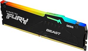 Kingston Fury Beast RGB 16GB 6000MT/s DDR5 CL30 Desktop Memory | AMD Expo | Plug N Play | Single Module | KF560C30BBEA-16