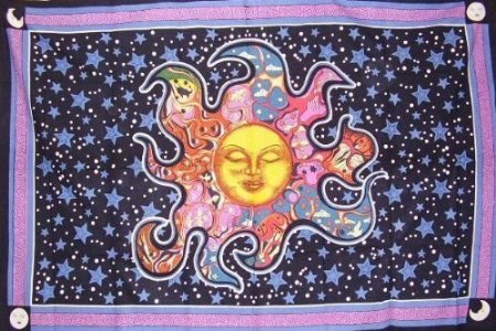 Psychedelic Celestial Tapestry-Wall-Beach-Bed-Many Uses (84 x 55 inches)