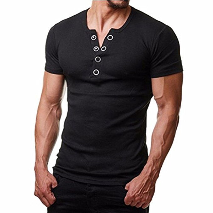 Boomboom Men Shirts, 2018 Fashion Men Summer Button Blouse Short Sleeve Fit Shirt