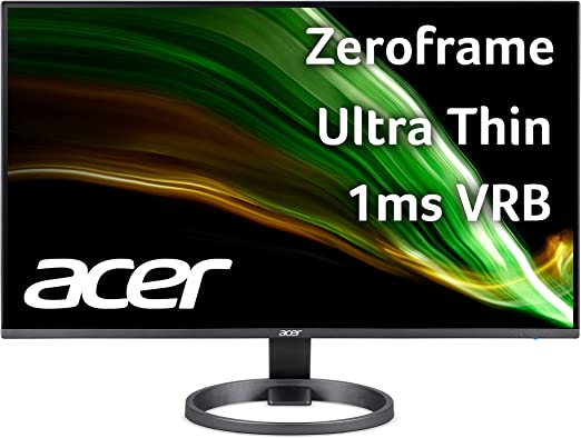 Acer R242Y Ayi 23.8" Full HD (1920 x 1080) VA Monitor | AMD FreeSync Technology | Ultra-Thin | Edge-to-Edge | Zero-Frame | 1ms VRB | 75Hz | HDMI & VGA Ports