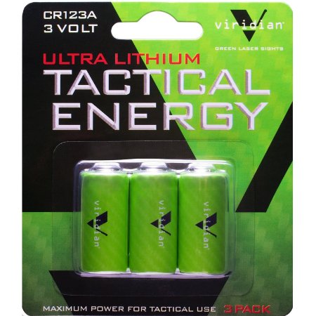 Viridian CR123A 3 Volt Lithium Battery, 3-Pack