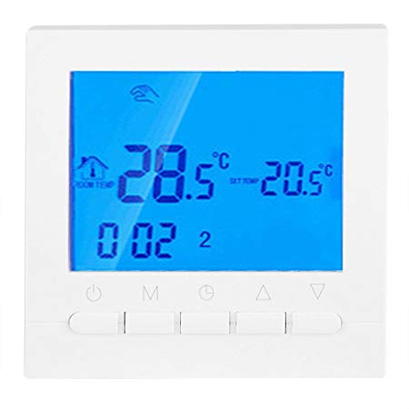 Fdit Programmable Digital Thermostat Large LCD Display Wifi Remote Control Room Temperature Controller Heating Thermostat White Backlight