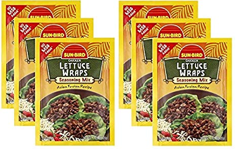Lettuce Wrap Seasoning Mix Packets - Asian Fusion Recipe for Chicken - 1.25 Ounce Each (Pack of 6)