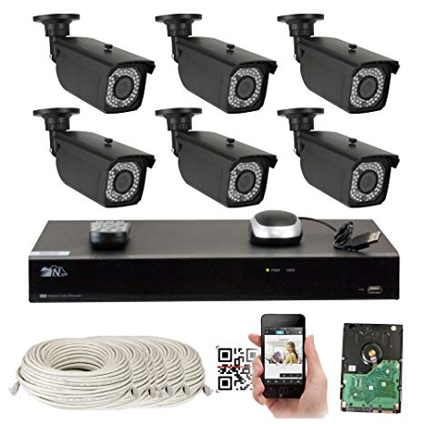 8 Channel H.265 4K NVR 5MP 1920p POE IP Camera System Wired, 6 x Varifocal Zoom 2.8-12mm Outdoor Indoor Security Camera - H.265 (Double Recording Data and Enhance Picture Quality Compared to H.264)