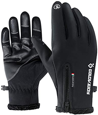 Jeniulet Waterproof Gloves -30℉ Mens Winter Warm All Finger Touch Screen Gloves for Cycling and Outdoor Work
