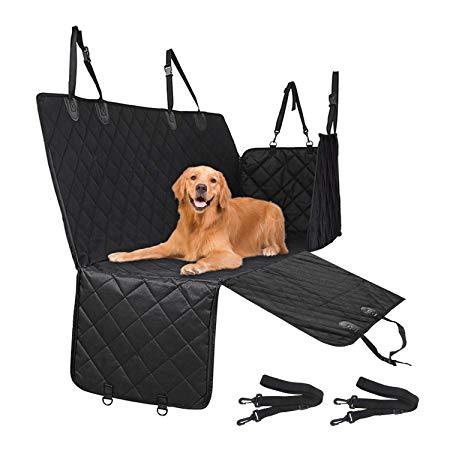 Docatgo [Upgraded Version] Dog Seat Cover, Pet Car Seat Cover, Heavy Duty, Waterproof, Machine Washable, Dog Car Hammock with Seatbelts for Car Trucks and SUVs (Large(54X58 in))