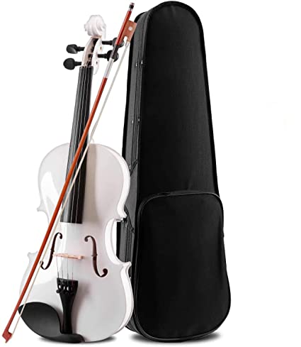 Kadence Violin White, Vivaldi 4/4 Violin With Bow, Rosin, Hard Case V001, for Beginners, Kids and Semi Professionals(White)