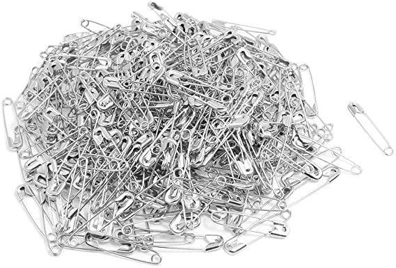 VNDEFUL 100Pcs 1.1 Inches Clothing Tool Clip Fastening Buttons Silver TOne Metal Safety Pins