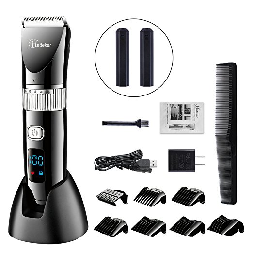 HATTEKER Hair Clippers for Men Whole Body Washable Hair Trimmer Hair Cutting Machine with Titanium Ceramic Blade USB Charge Cordless Haircut Clipper Best Gifts for daddy boyfriends