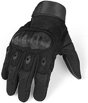 Touch Screen Motorcycle Full Finger Gloves for Cycling Motorbike ATV Hunting Hiking Riding Climbing Operating Work Sports Gloves Full Hand Protection（Medium, Black）