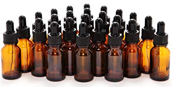 Vivaplex VAD15-24 24, Amber, 15 ml (1/2 oz) Glass Bottles, with Glass Eye Droppers