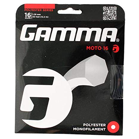 Gamma Sports Moto 16g Tennis String Set, 40', Black