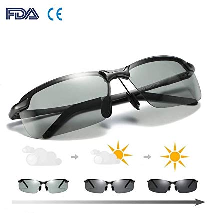 Men's Driving Polarized Sunglasses Day and Night Vision Glasses UV400 Protection for Driving Fishing Golf Outdoor Sport