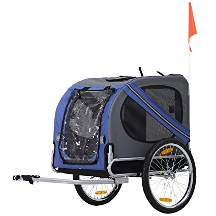 Aosom Elite 2-in-1 Pet Dog Bike Trailer and Stroller with Type 'A' Hitch and Leash Hook