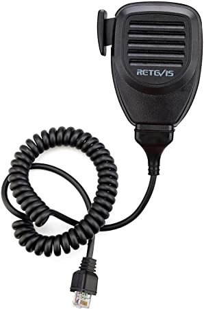 Retevis MK001 Standard Mobile Microphone, MT-KMC30, RJ-45, 8-pin Plug, Crystal Head Handheld Microphone for Kenwood Mobile Radio TK-630, TK-730, TK-830, TK-760, TK-8180E, TK-8189E (1 Pack)