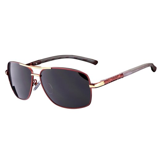 HDCRAFTER 2016 Men's UV400 Metal Frame Polarized Driving Sunglasses