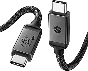 Silkland USB4 Kabel mit Thunderbolt 4 Kabel1.5m, 40Gbps Datenkabel, PD3.1 240W 48V 5A Ladekabel, 8K 60Hz 4K 120Hz Videokabel für Macbook, iPad Pro, Dock, SSD, Display, Galaxy S24 Ultra